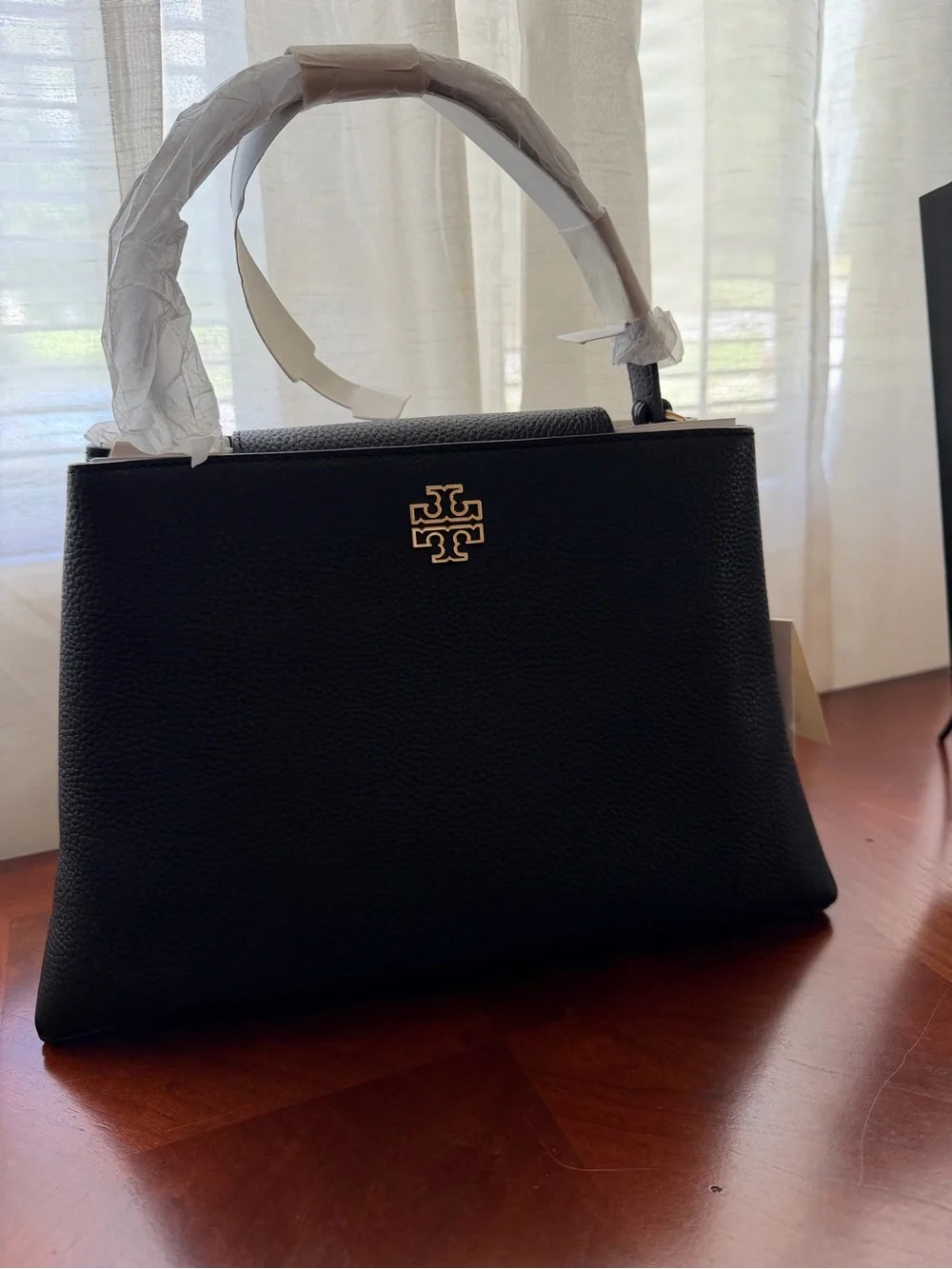 Tory Burch Britten Black Leather Satchel